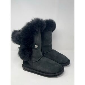 Australia Luxe Collective Nordic Short Boots Womens Size 8 Black Shearling Lined